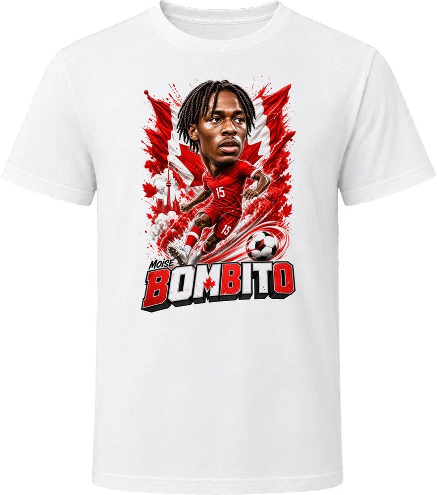 Moise Bombito Canada Soccer Caricature 2026 World Cup T Shirt