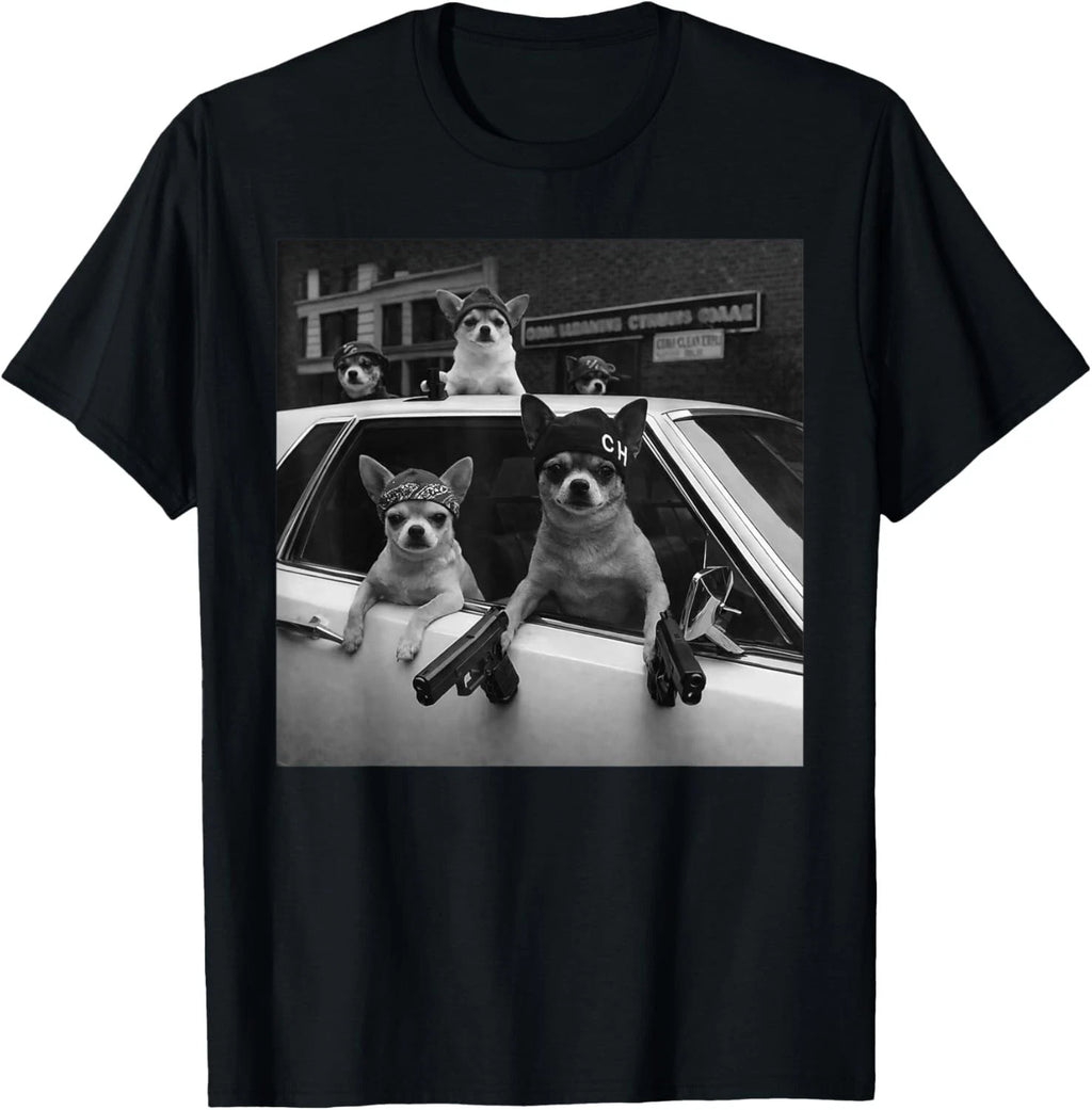 Funny Chihuahua Meme Chihuahua Gangster Dog Street Design T-Shirt unisex T-Shirt
