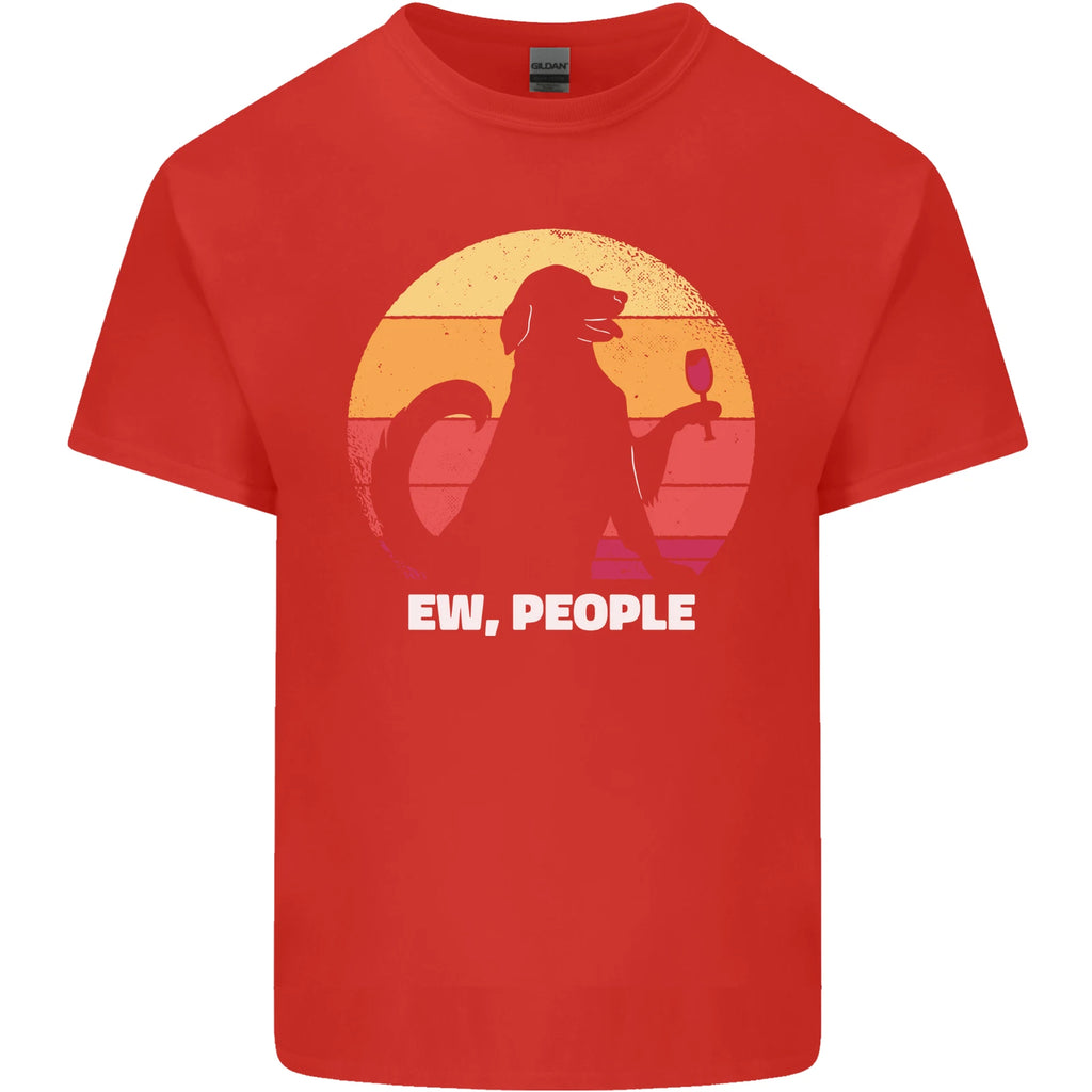 Ew People Funny Wine Drinking Dog Mens Light Cotton T-Shirt