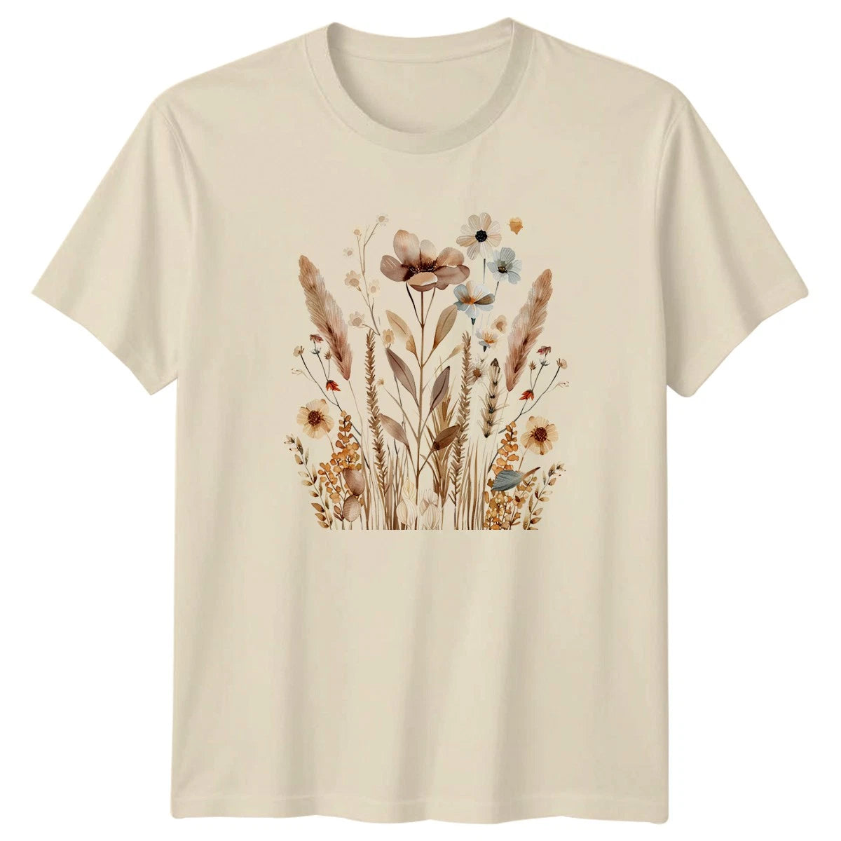 Boho Floral Wildflower T-Shirt Womens Cottagecore Botanical Gift For Her