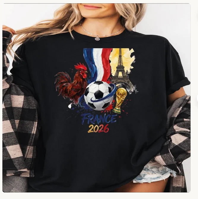 France 2026 Shirt, World Cup Soccer Tee, Eiffel Tower Football T-Shirt