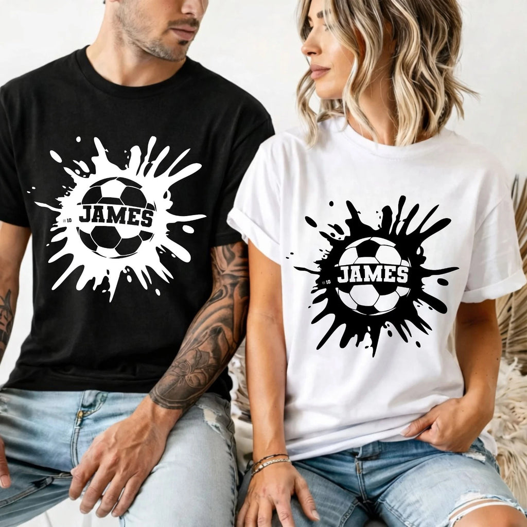 Personalised Football T-Shirt -  Custom Name Shirt Sports Lover Gift Unisex Tee