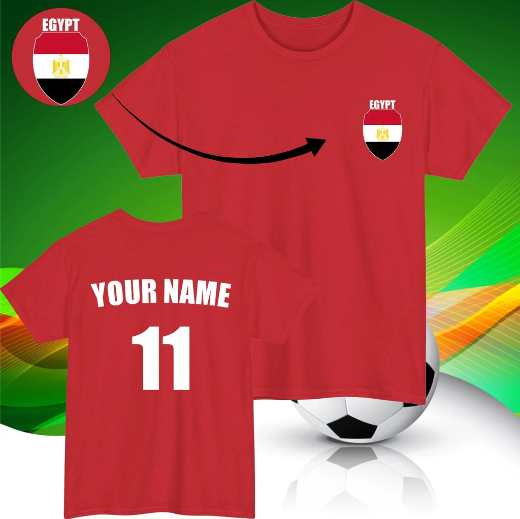 Personalised Egypt Football T-Shirt Custom Name And Number Sports Lover Top