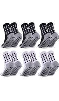 6 Pairs Boy/girls Grip Soccer Socks Cushioned Non Slip Football  Sports Size L