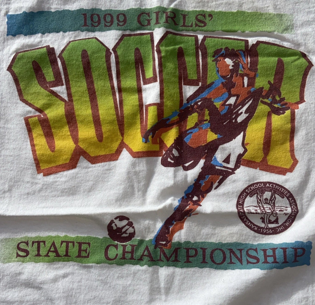 GIRLS SOCCER Kansas 1999 State High School Championship VTG  Size Large