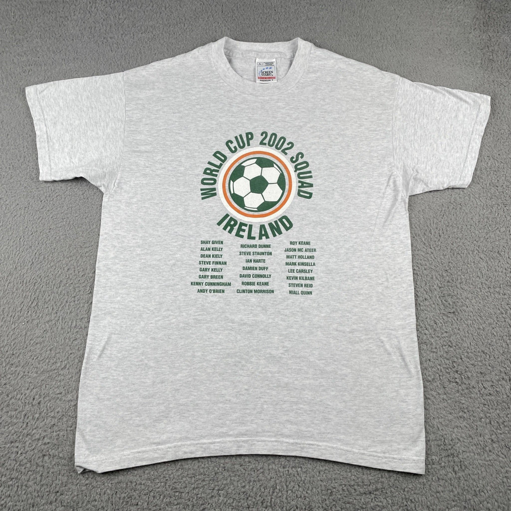 Vtg FOTL Screen Stars L World Cup 2002 Squad Ireland Y2K Era Soccer Futbol EUC