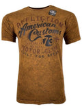 AFFLICTION Men's T-shirt BROOKLYN Copper/Black Biker Motorcycle Biker S-4XL