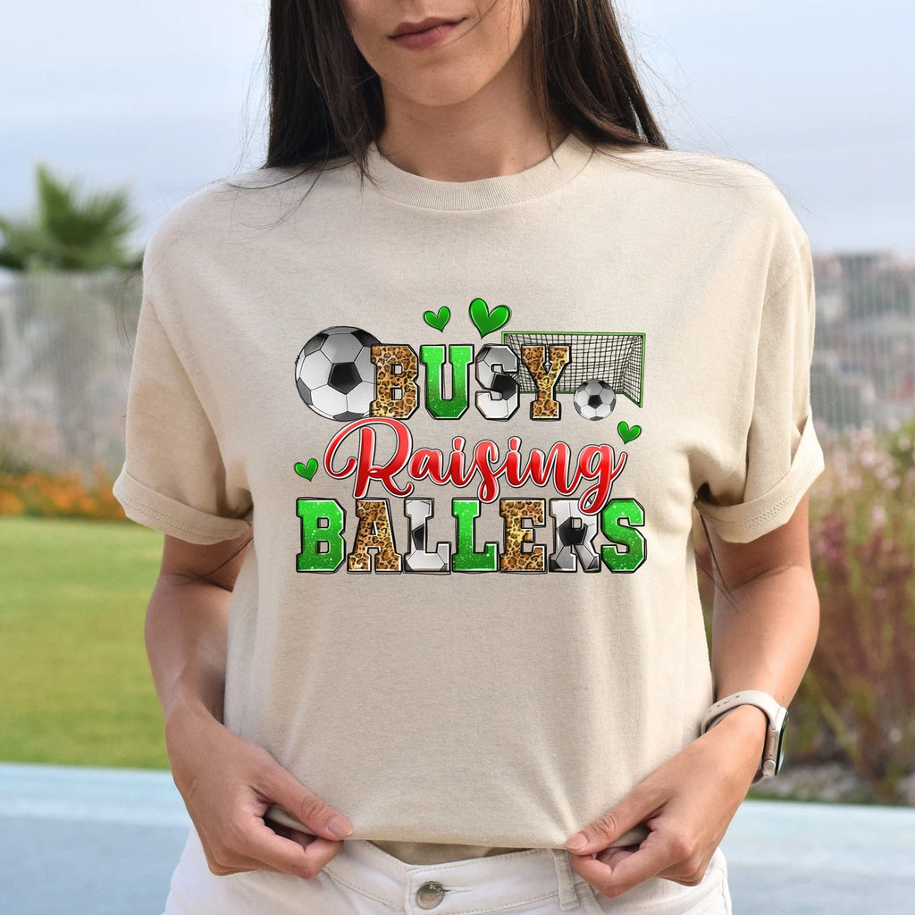 Soccer - busy raising ballers Unisex t-shirt soccer mom tee gift