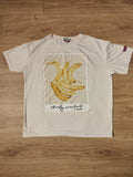 Andy Warhol x Pull & Bear Mens Large T-Shirt Pop Art Banana Graphic Tee Cream