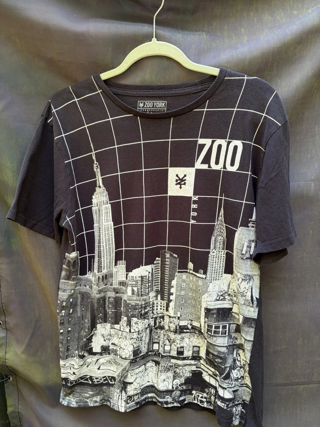 ZOO YORK New York City Skyline City T Shirt L Graphic Y2K  Streetwear Mens Vtg