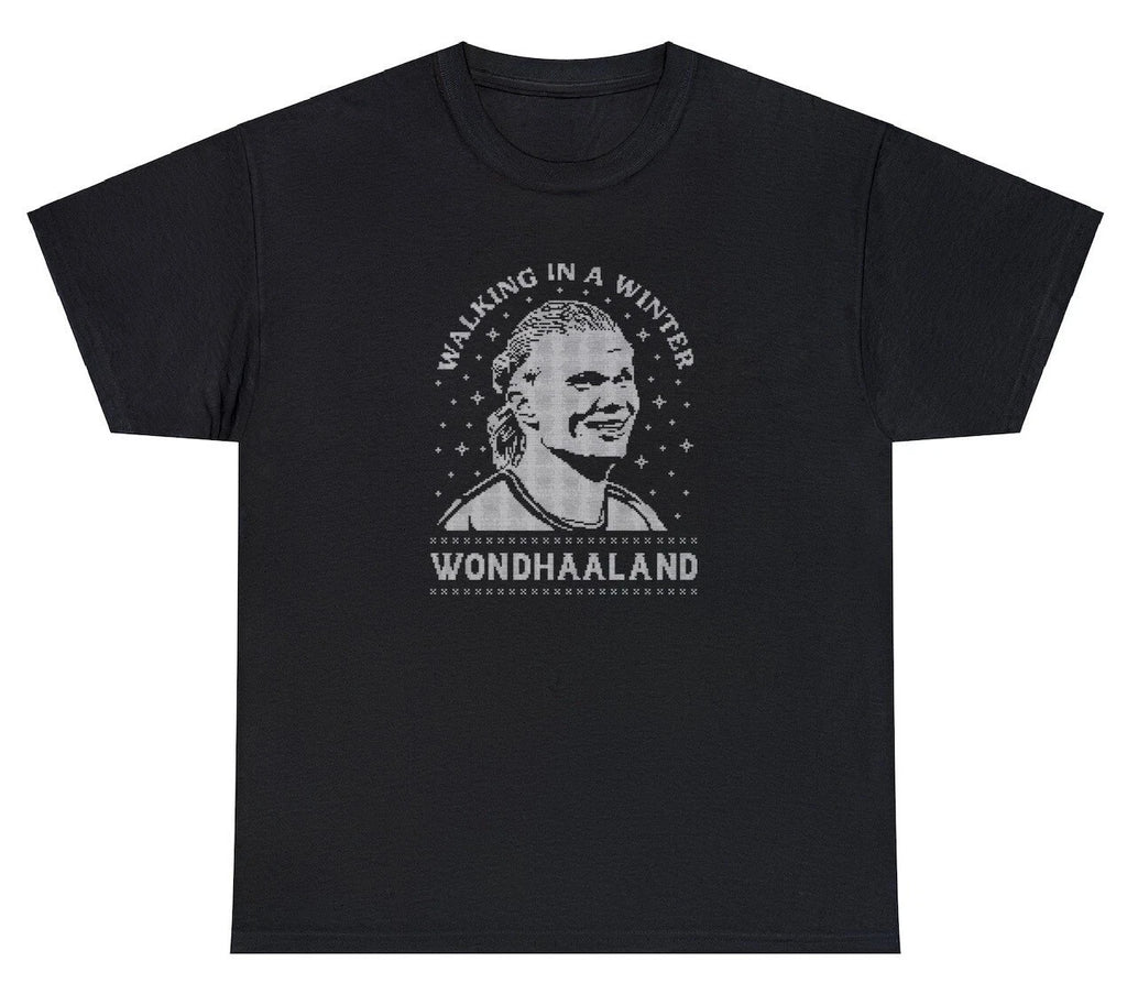 Walking In A Winter Wonder Haaland T Shirt Funny Man City Football Soccer Tee