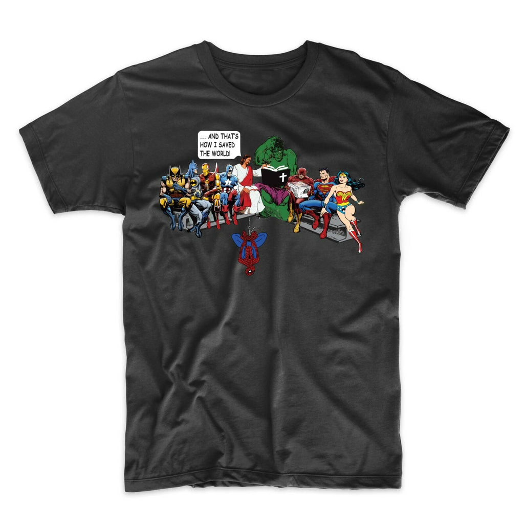 Jesus And Superheroes Thats How I Saved The World Funny T-Shirt