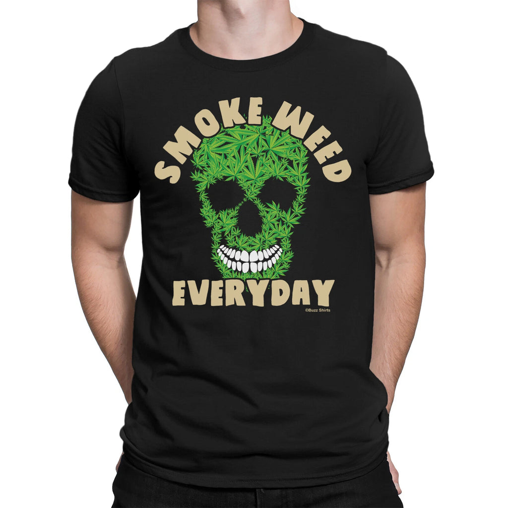 Smoke WEED Everyday  Mens T-Shirt Cannabis Skull Marijuana Gift Funny