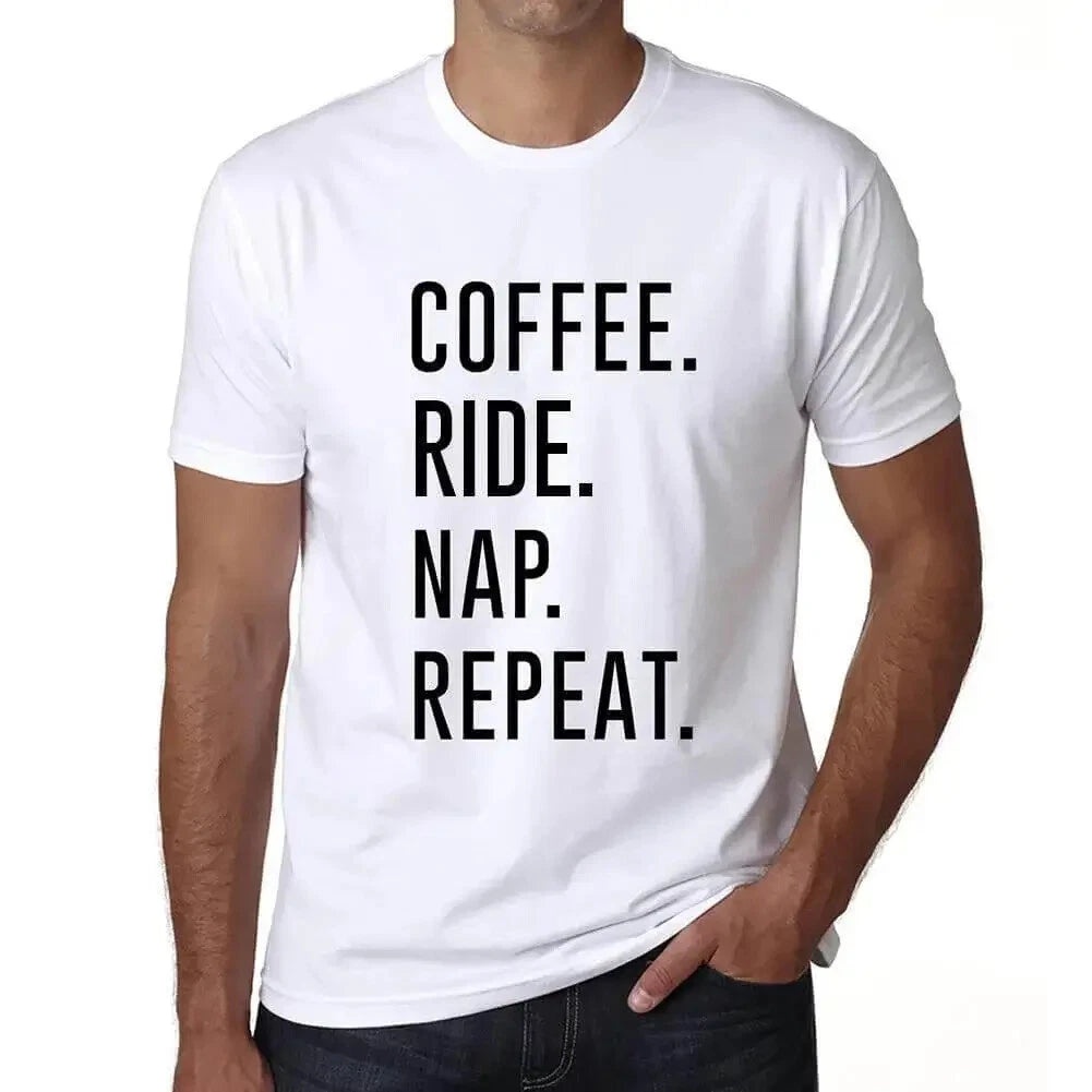 ULTRABASIC men's t-shirt coffee walk nap rehearsal coffee ride nap