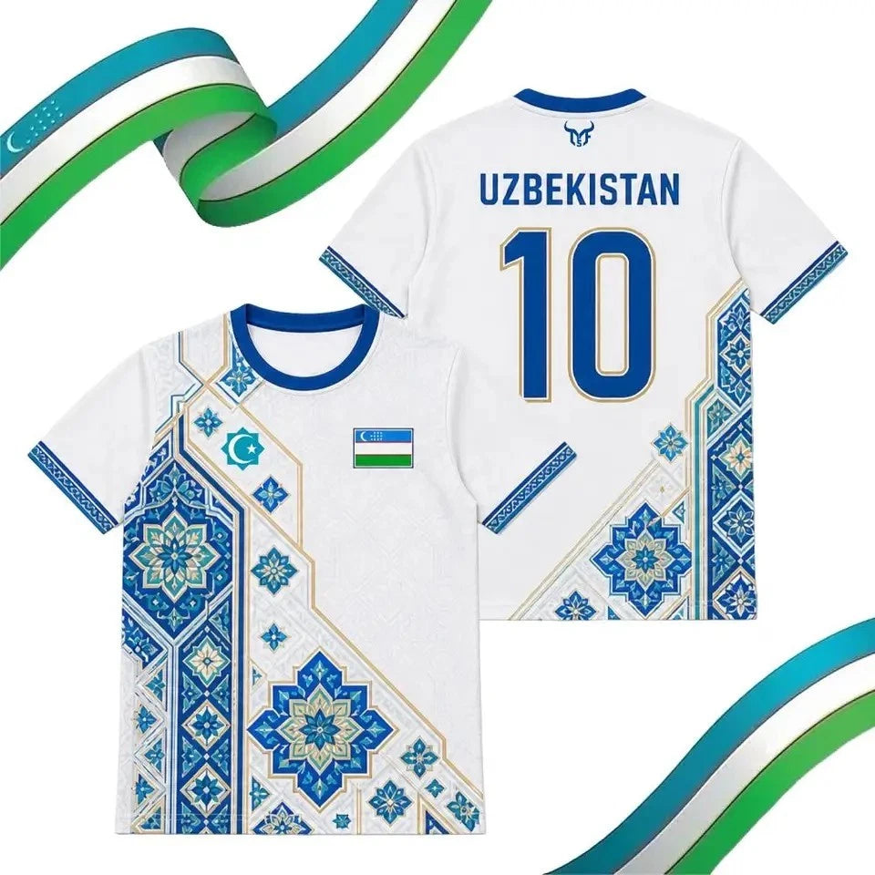 Uzbekistan Football T-Shirt Breathable Soccer Jersey Unisex World Cup 2026