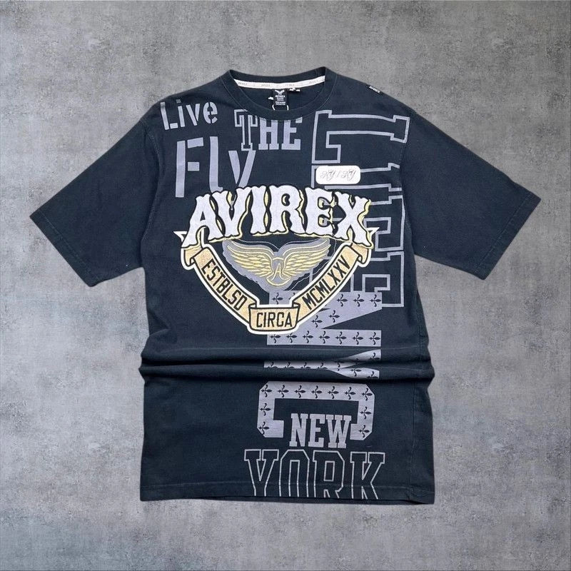 Avirex Graphic T Shirt Y2K Oversized Tee Size M Y2K Hiphop Skater 90s