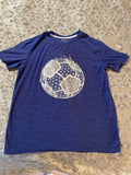 Soccer Tee Shirt Boys Size Medium(8) Dark Blue, Good Shape.
