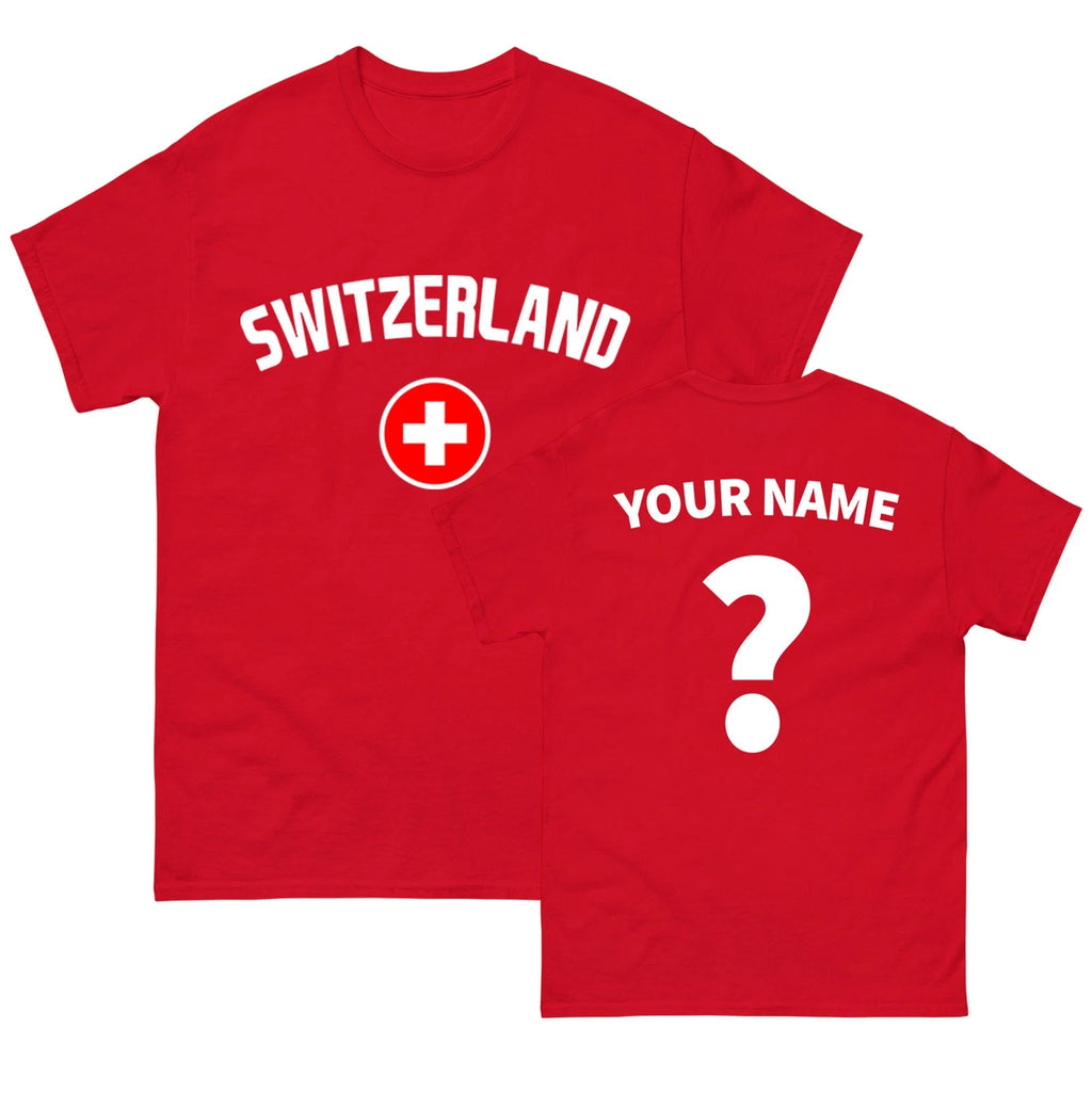 Personalised Switzerland Badge football T Shirt,Custom Name and NumberUnisex Tee
