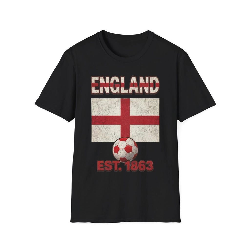 England Flag Football Soccer T-Shirt | Nations Heritage Collection | Vintage
