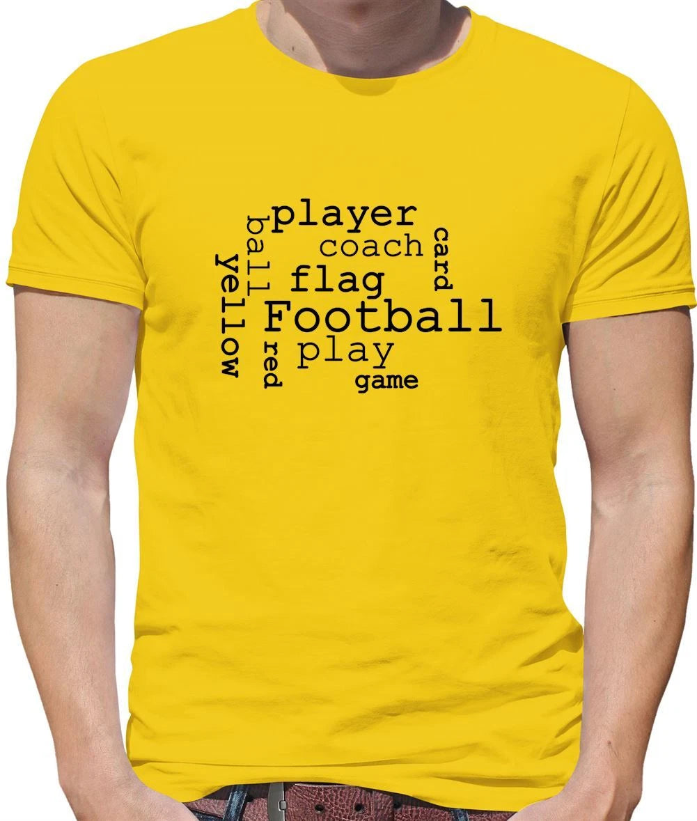 Football Word Cloud - Mens T-Shirt - Love Coach Player Balls Soccer