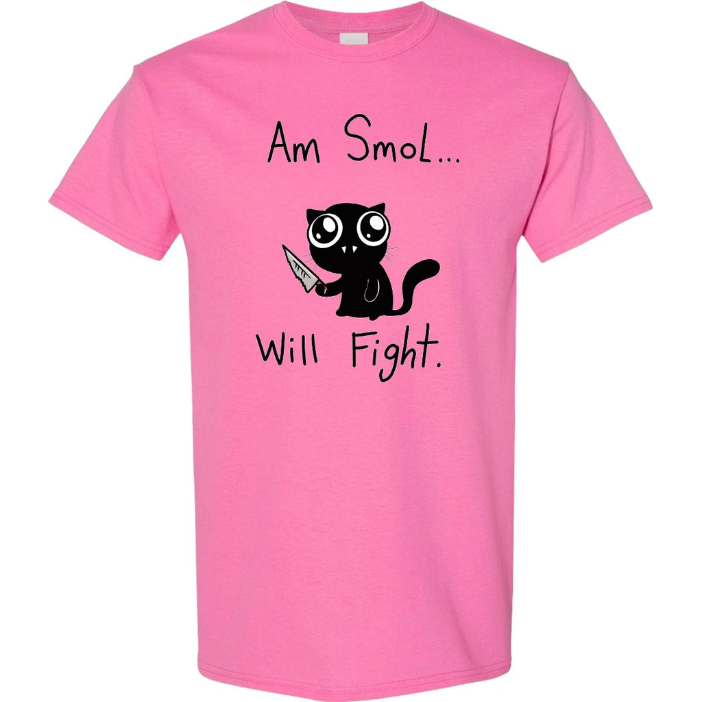 Inktastic Am Smol Will Fight T-Shirt Cat Black Emi Boz Goth Mens Clothing Tees