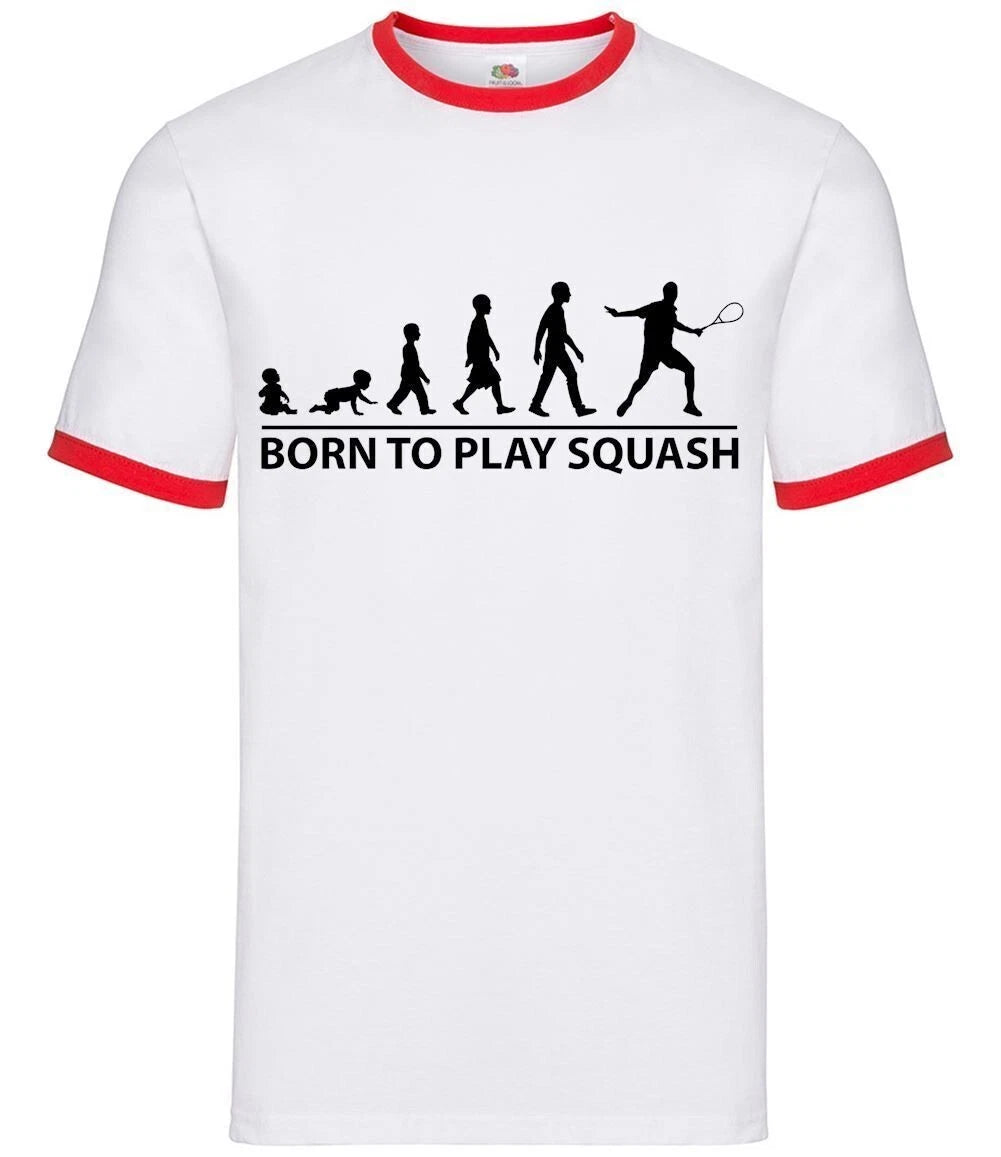 Born to Play Squash - Mens Ringer - Player Team Sport Sports Hobby Ball