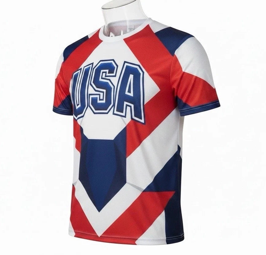 USA 2026 Soccer Shirt Patriotic Men’s XL Red White Blue Fourth of July Tee