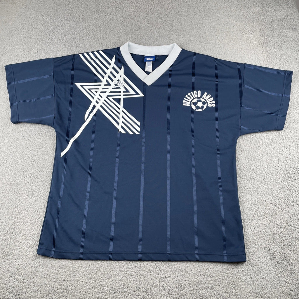 Vtg Umbro Soccer Futbol Blue XL Jersey Made In USA #33 Athletico Andes 90s EUC