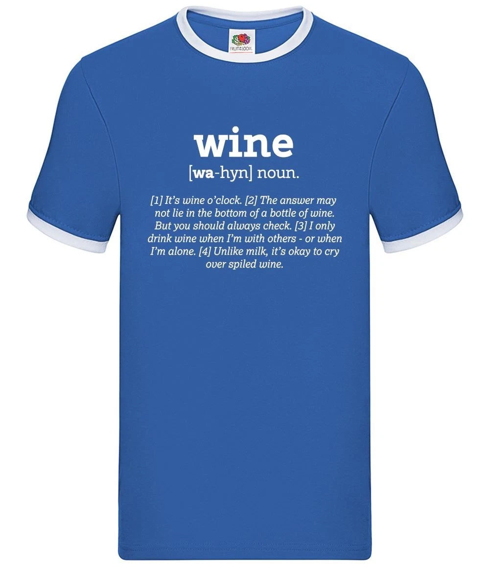 Definition Wine - Mens Ringer - Funny Red White Pinot Drinker Love Pub