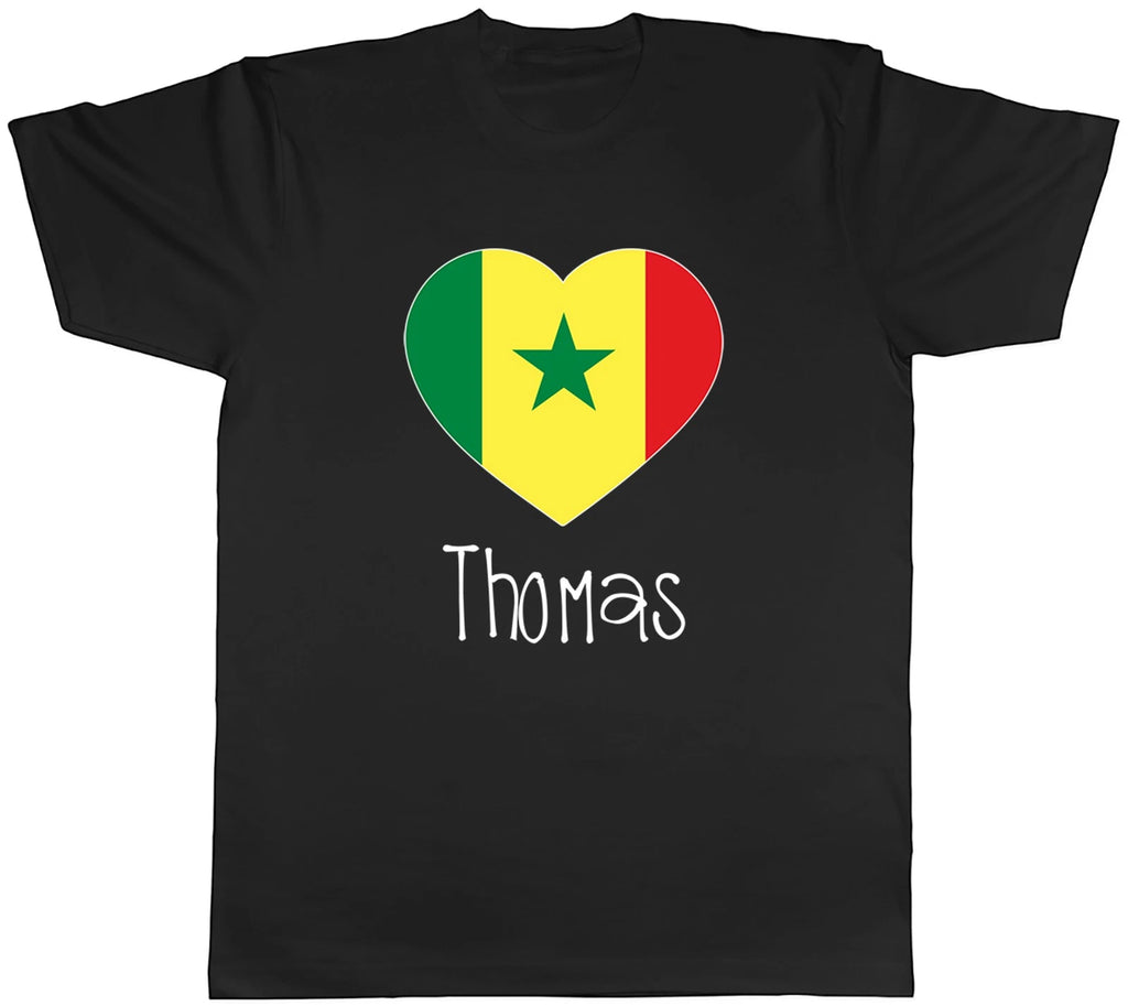 Personalised Love Senegal Football Fan Supporter Mens T-Shirt Tee Gift Top