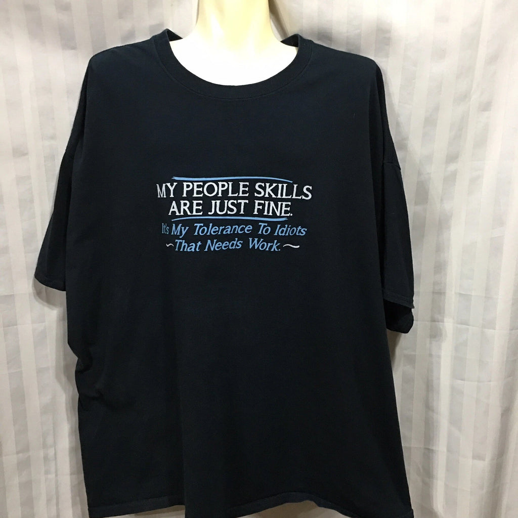 Joke Idiots Tolerance 3XL Black T Shirt Funny Cotton Comedy Work Office