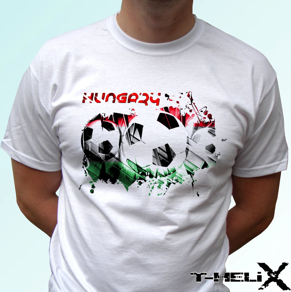 Hungary football - white t shirt top soccer flag - mens womens kids & baby sizes