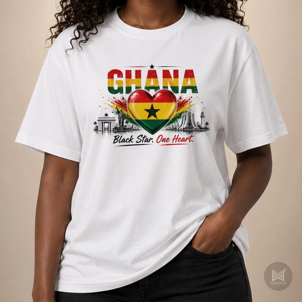 Ghana t shirt flag football 2026 tee gift Africa heart soccer fan top all sizes