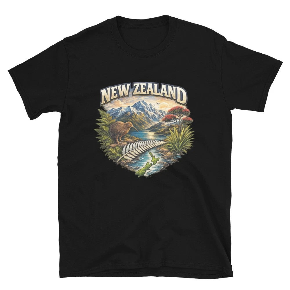 New Zealand World Cup Football Fan T-Shirt Black & White Supporter Edition