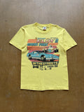 VTG 80s Budweiser Beer NASCAR Racing Eloy Gran Prix T-Shirt Lightweight Yellow M