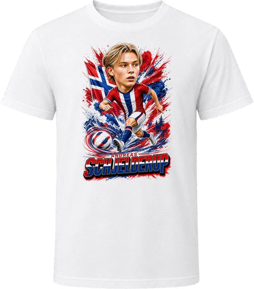 Andreas Schjelderup Norway Soccer Caricature 2026 World Cup T Shirt