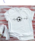 Soccer Ball Heartbeat  White Short Sleeve T-Shirt