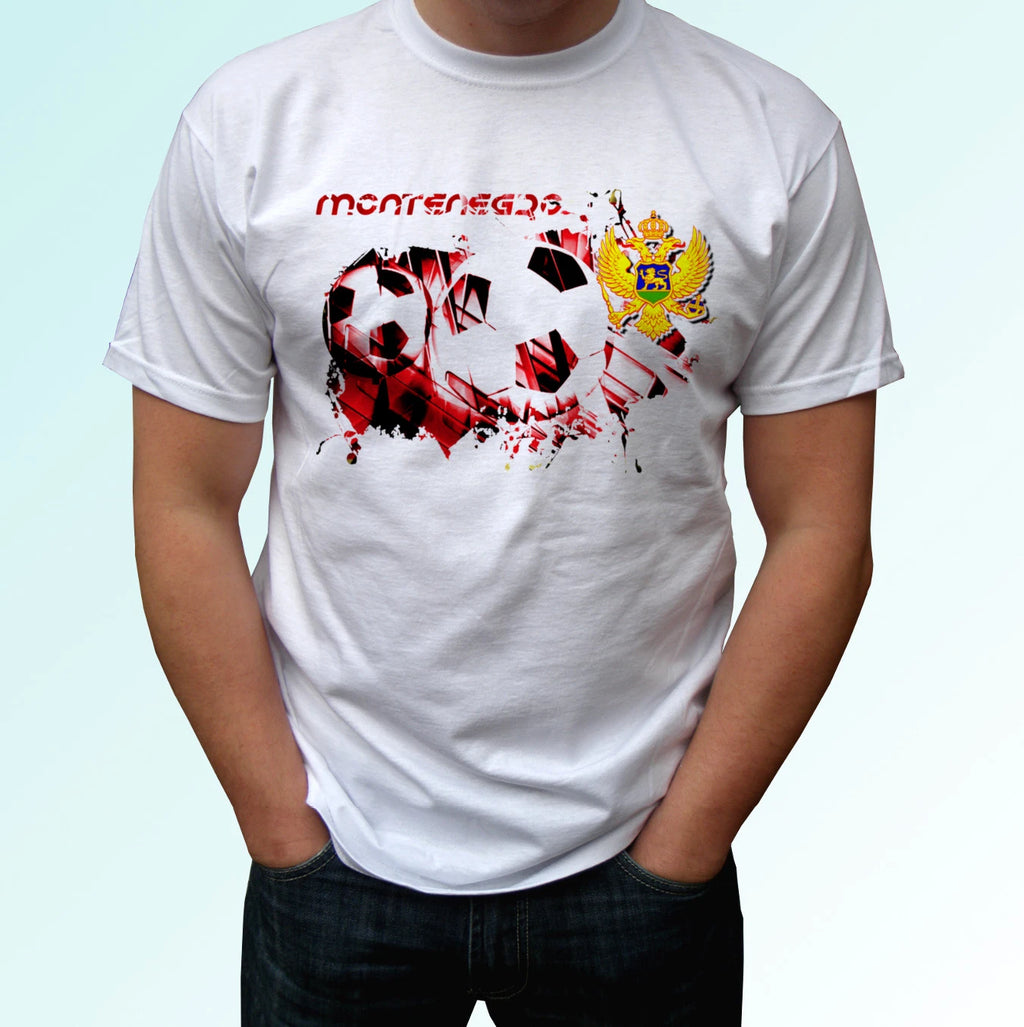 Montenegro football flag white t shirt soccer style design mens womens kids baby