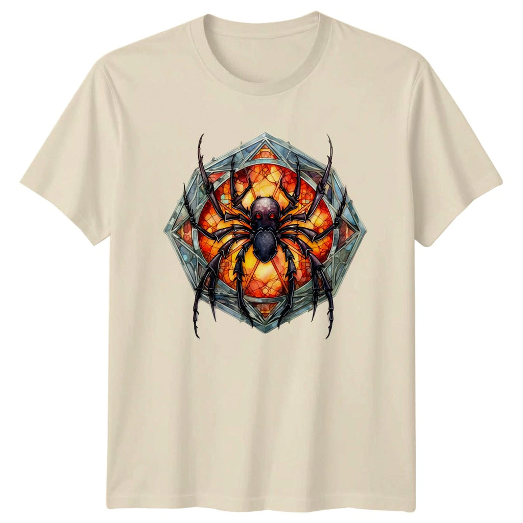 Stained Glass Spider T-Shirt Halloween Gift For Him And Her