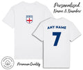 England Flag T-Shirt Personalised Name & No World Cup 2026 Ki Football 6 Nations
