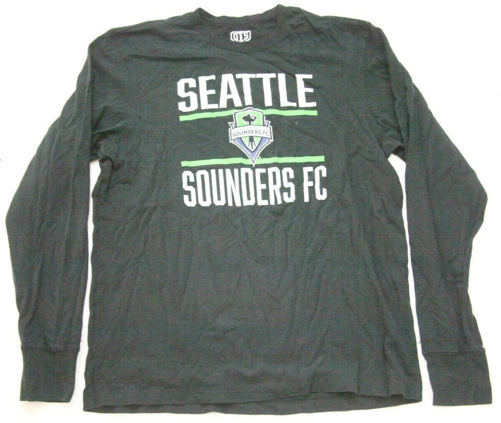 OTS Seattle Sounders Black White Graphic T-Shirt Top Large Cotton Men's Tee GG10