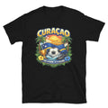 Curaçao Island World Cup Football Fan T-Shirt Blue, Yellow & Red Unisex
