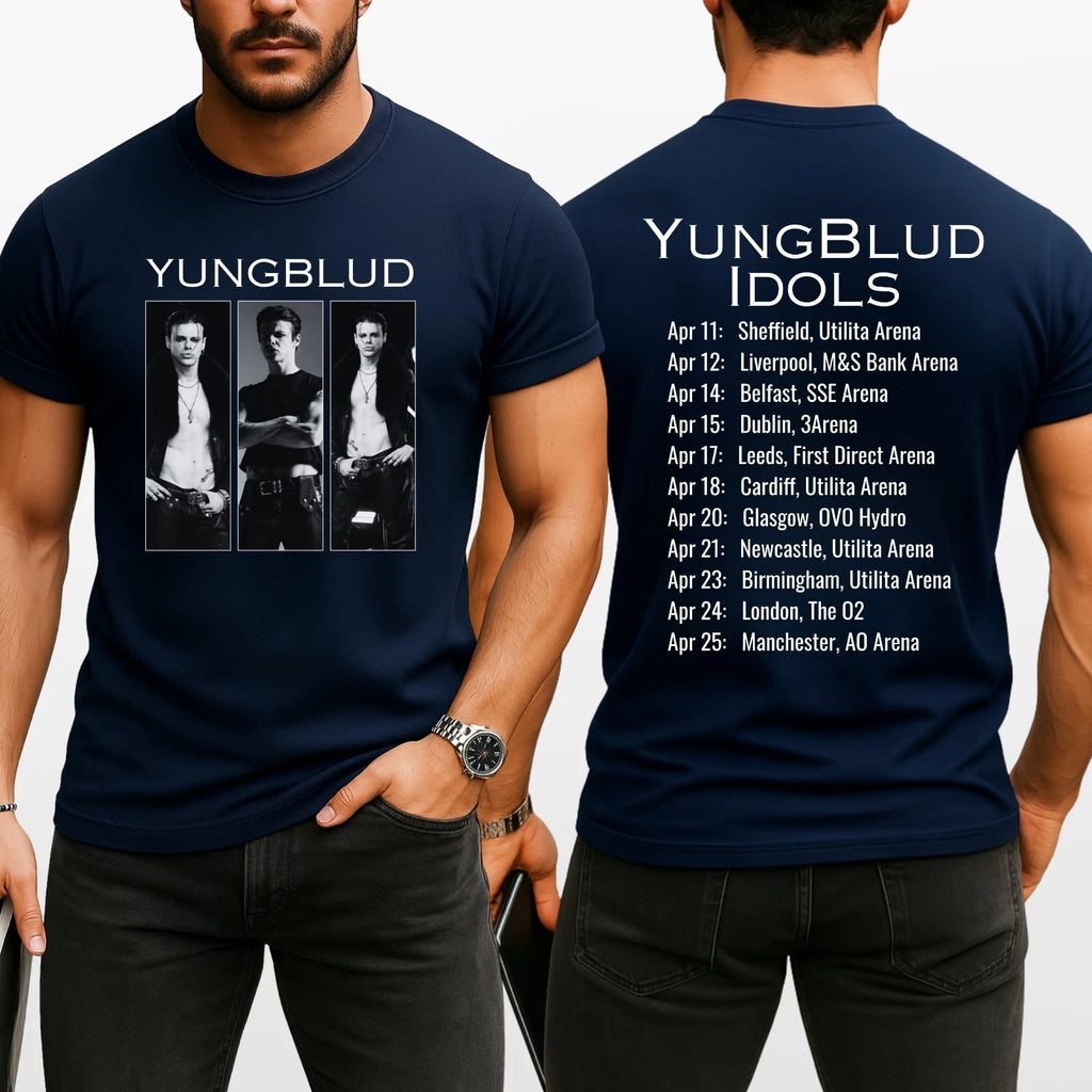Yungblud Idols UK Tour 2026 T-Shirt Rock Band Concert Dates Music Fan Top