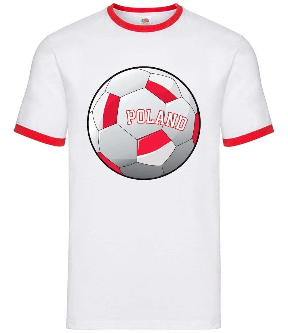 Country Football Poland - Mens Ringer - Polish Team Fan Soccer Footie