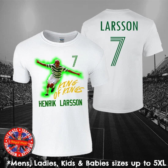 Henrik Larsson Football T-shirt Fans Mens Ladies Kids Gift Soccer Sweden
