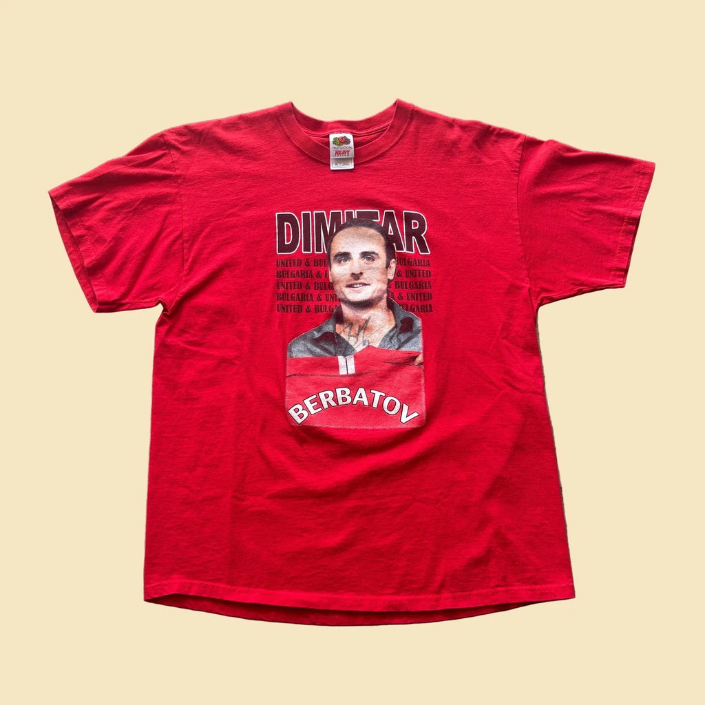 Fruit of the Loom Dimitar Berbatov Manchester United Bulgaria Red Shirt XL