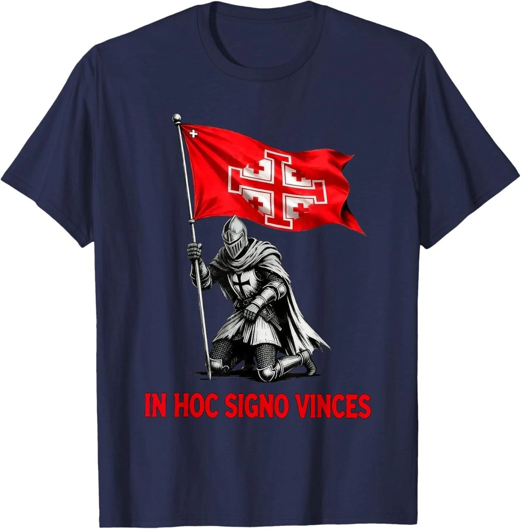 In Hoc Signo Vinces Latin Quote Medieval Knight Art T-Shirt