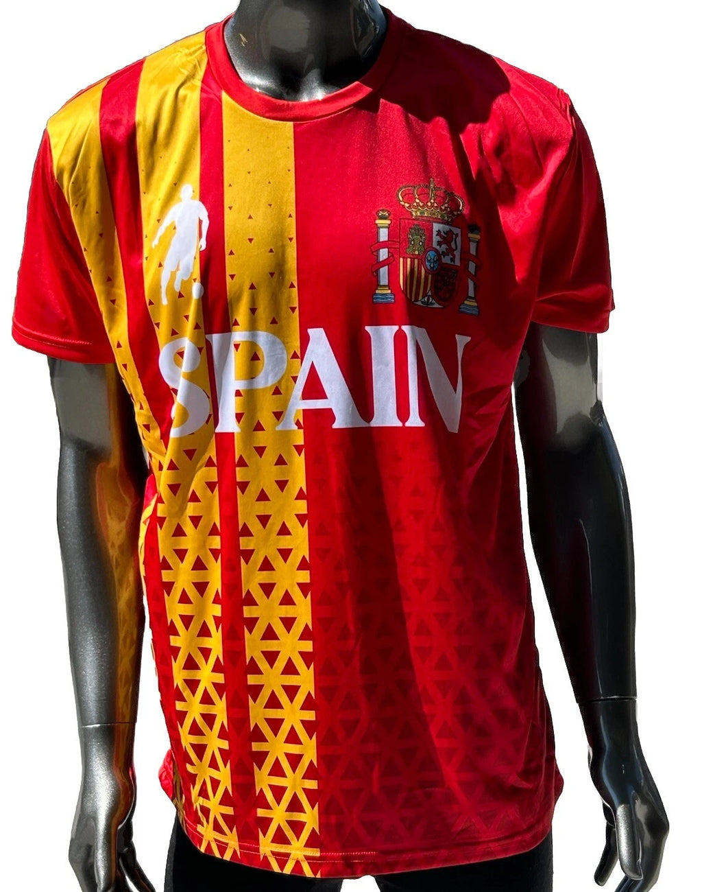 New Spain Futbol Soccer Team Men’s T-Shirt Red Fast Action Brand Sz Large L