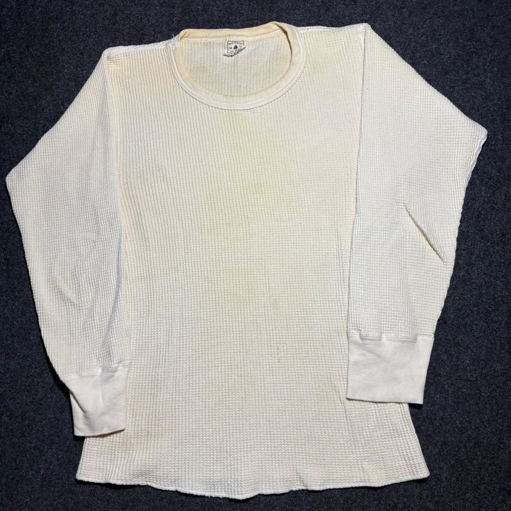 Vintage Thermal Shirt Medium Waffle Knit Men's Long Sleeve Grunge Usa Made 90's
