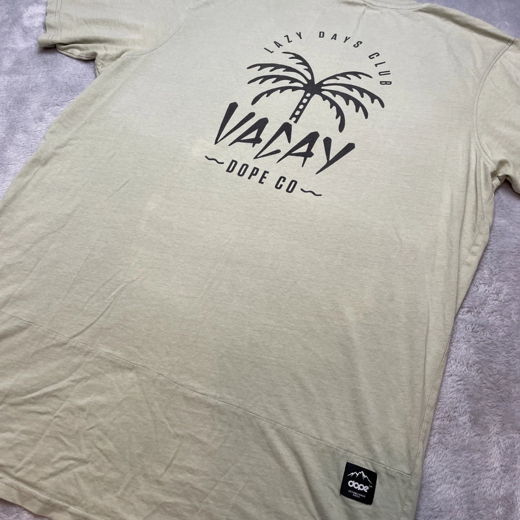 Dope Mens Lazy Days Club Vacay Tee T-Shirt Size L Pale Green Snowboard Ski